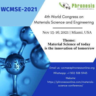 4th World Congress on Materials Science and Engineering